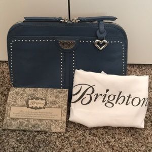 Brighton domed leather crossbody organizer